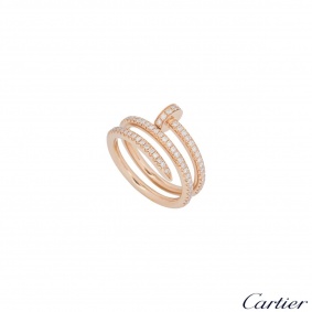 Cartier Rose Gold Full Diamond Juste Un Clou Ring Size 52 B4210952